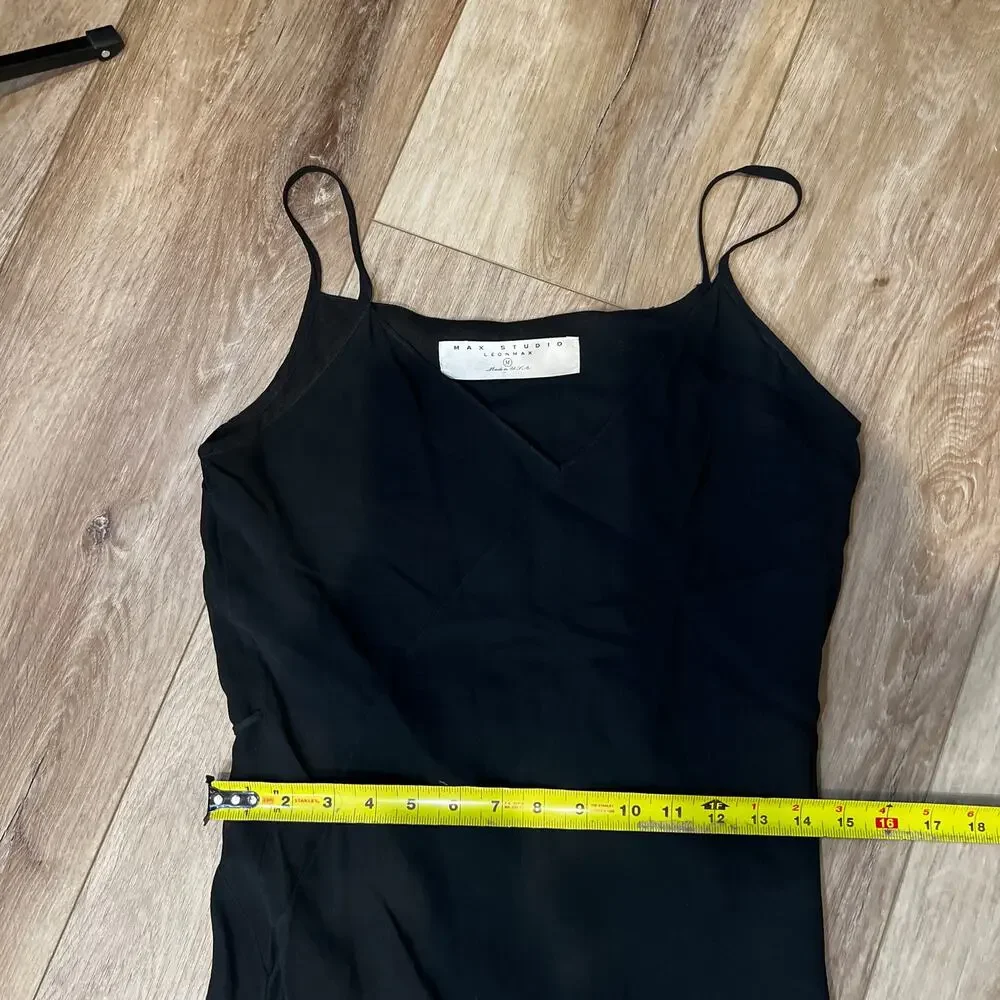 MAX STUDIO LEON MAX Women's Slip Maxi Dress Size M In Black - Picture 5 of 7